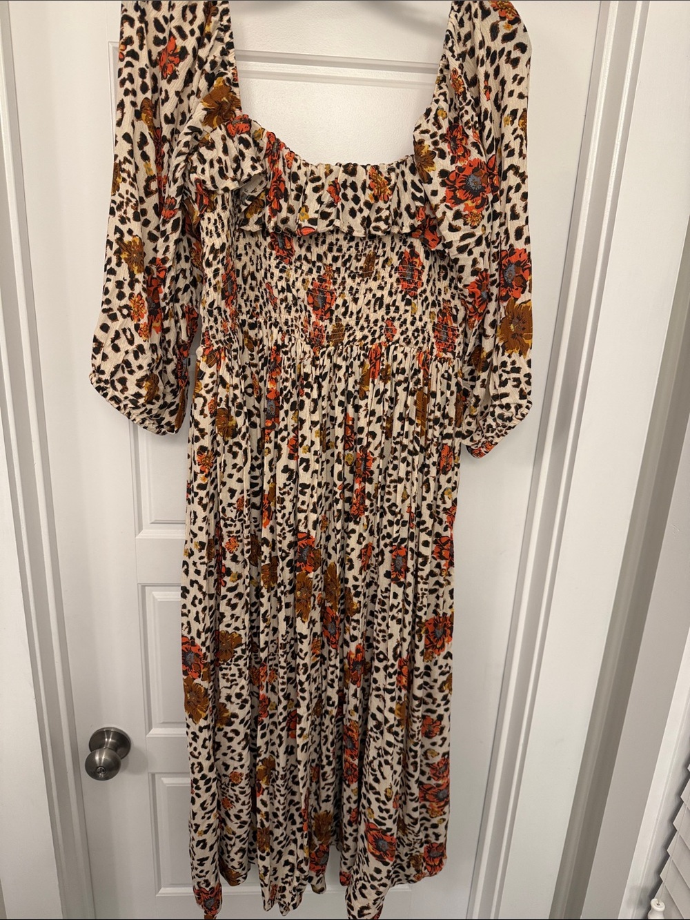 Free People Floral Leopard Print Midi Dress - Picture 6 of 6
